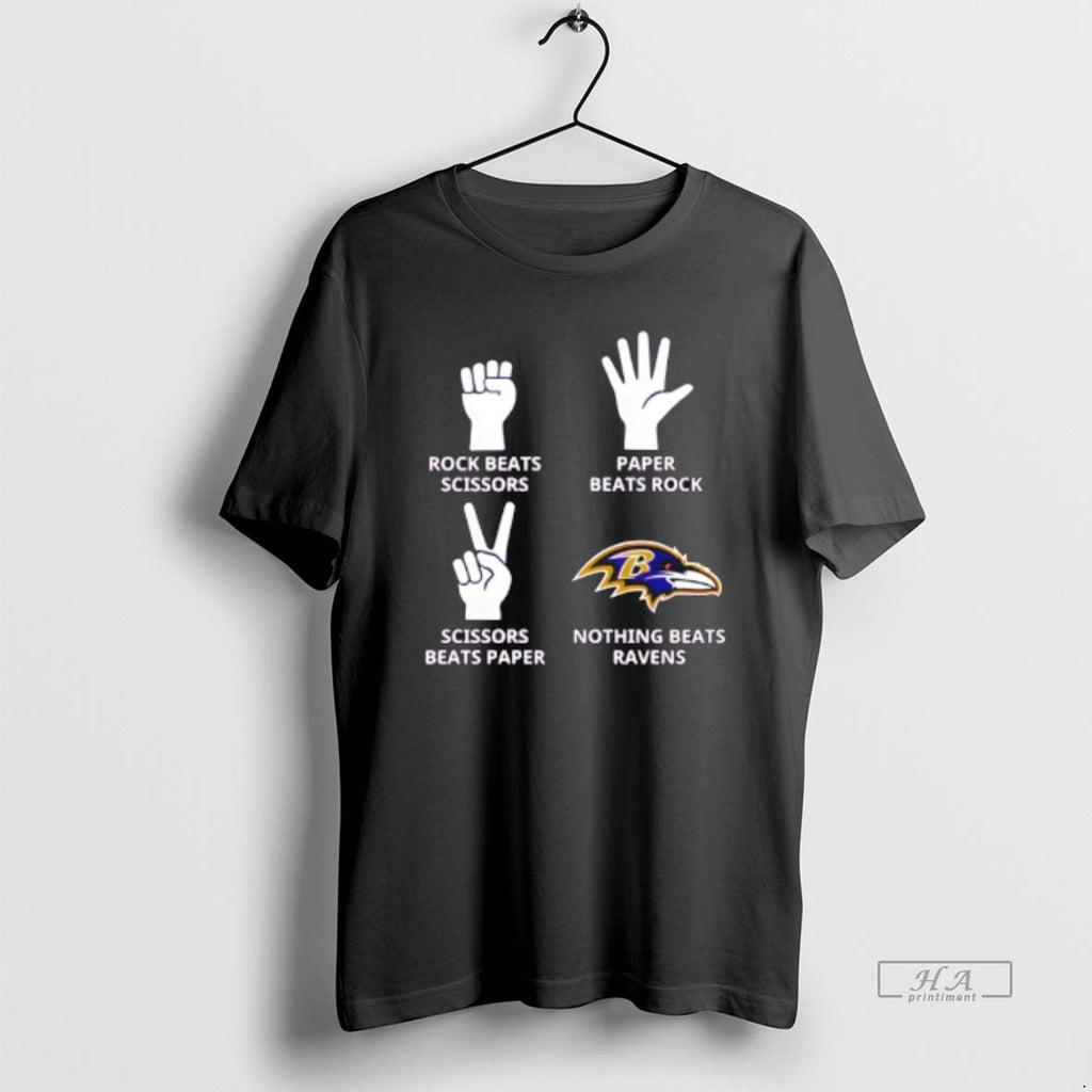 Official Nothing Beats Baltimore Ravens Rock Beats Scissors Paper Beats Rock
