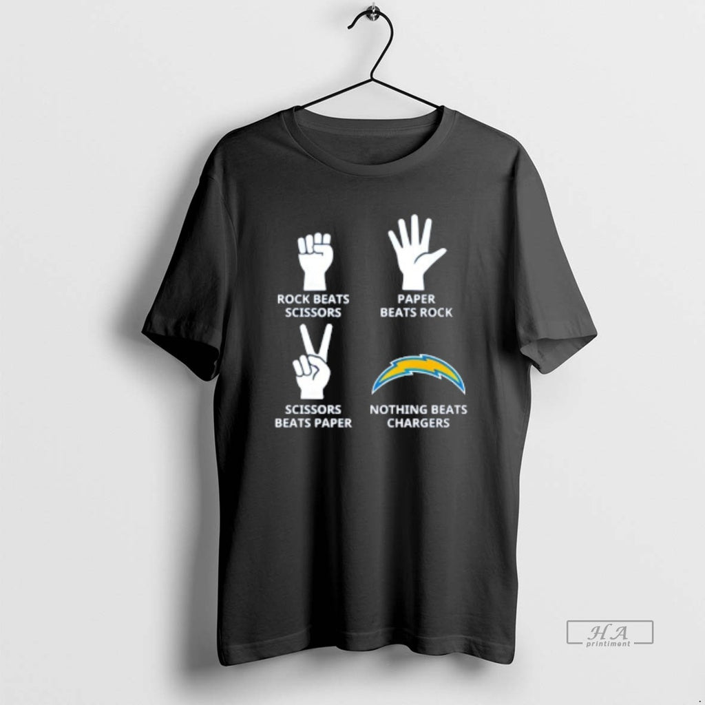 Official Nothing Beats Los Angeles Chargers Rock Beats Scissors Paper Beats Rock