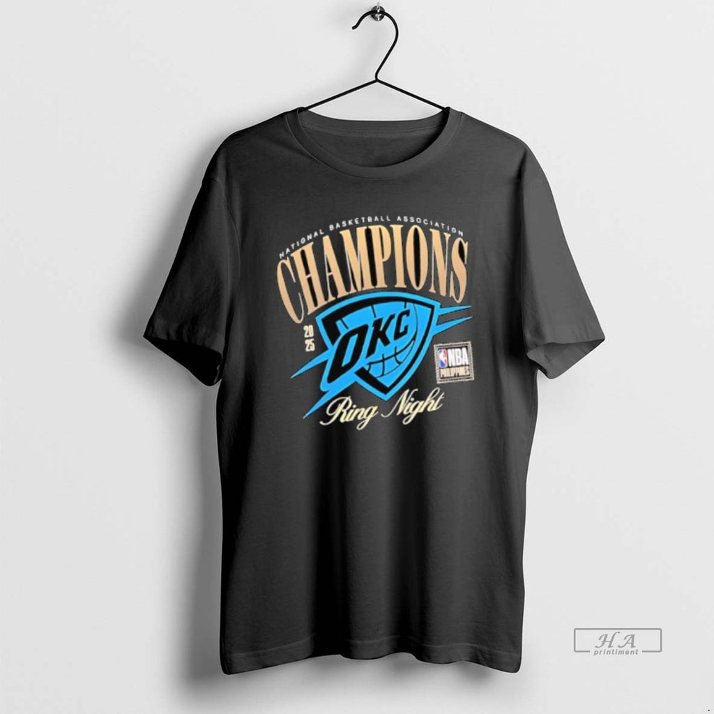 Official Okc Oklahoma City Thunder National Basketball Association Champions 2025 Ring Night