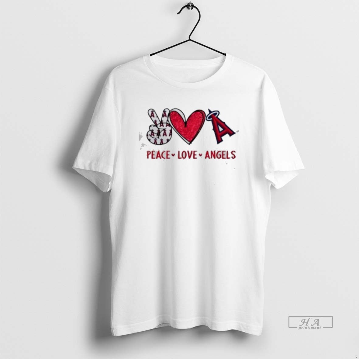 Official Peace Love Angels Los Angeles Red Heart Baseball