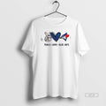 Official Peace Love Blue Jays Toronto Baseball Hand Heart Graphics