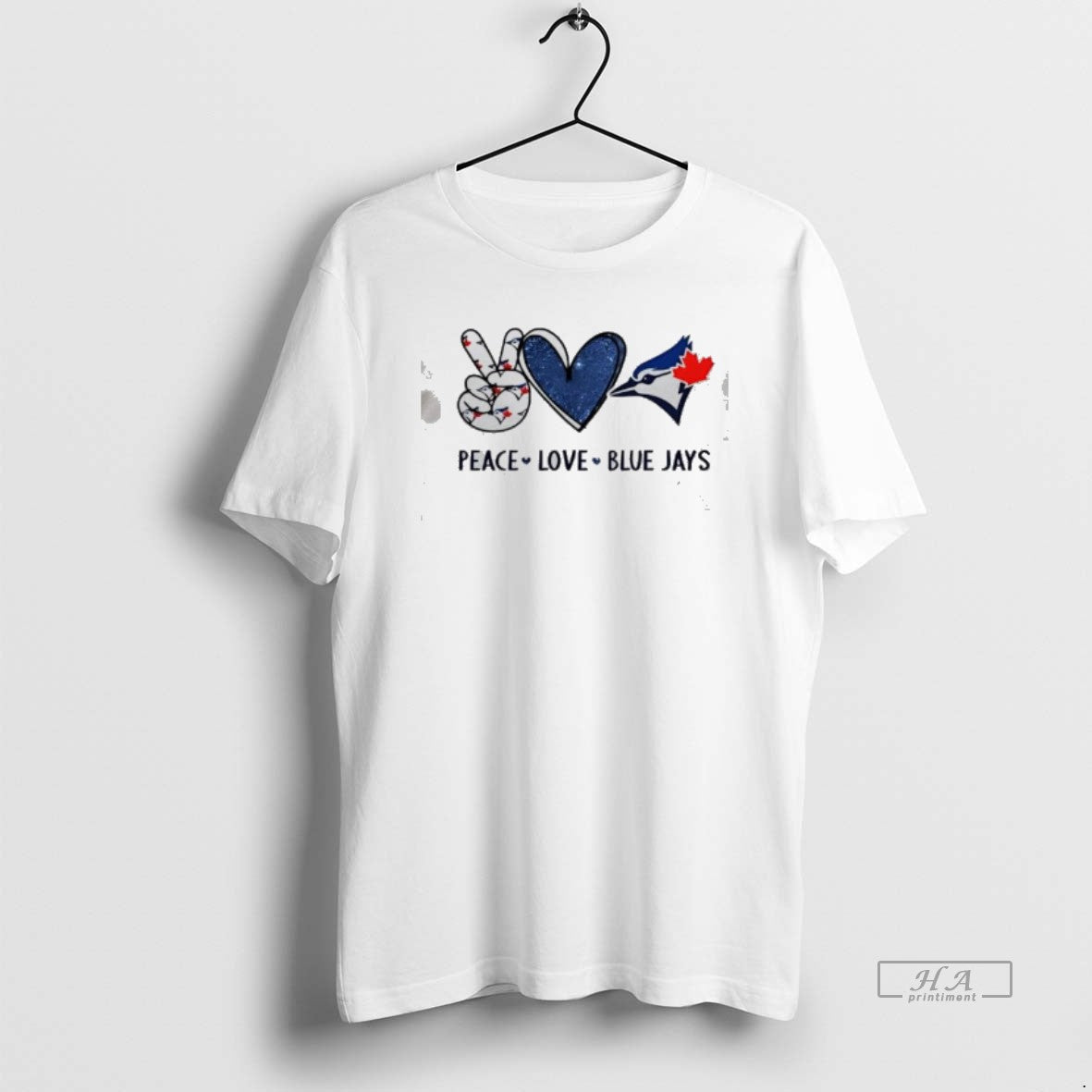 Official Peace Love Blue Jays Toronto Baseball Hand Heart Graphics