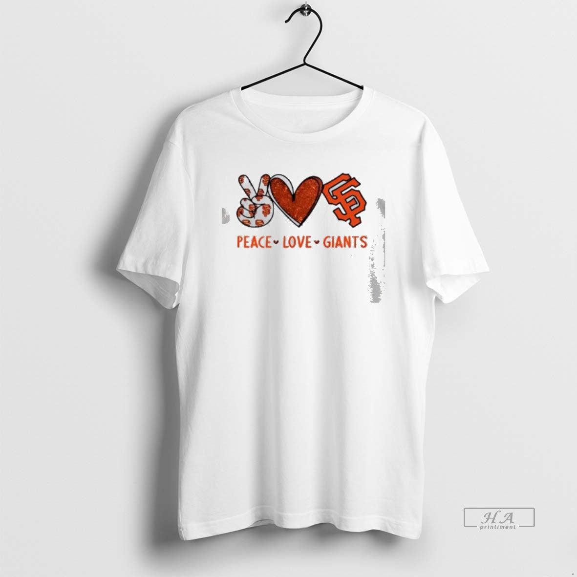 Official Peace Love Giants San Francisco Baseball Hand Heart Graphics