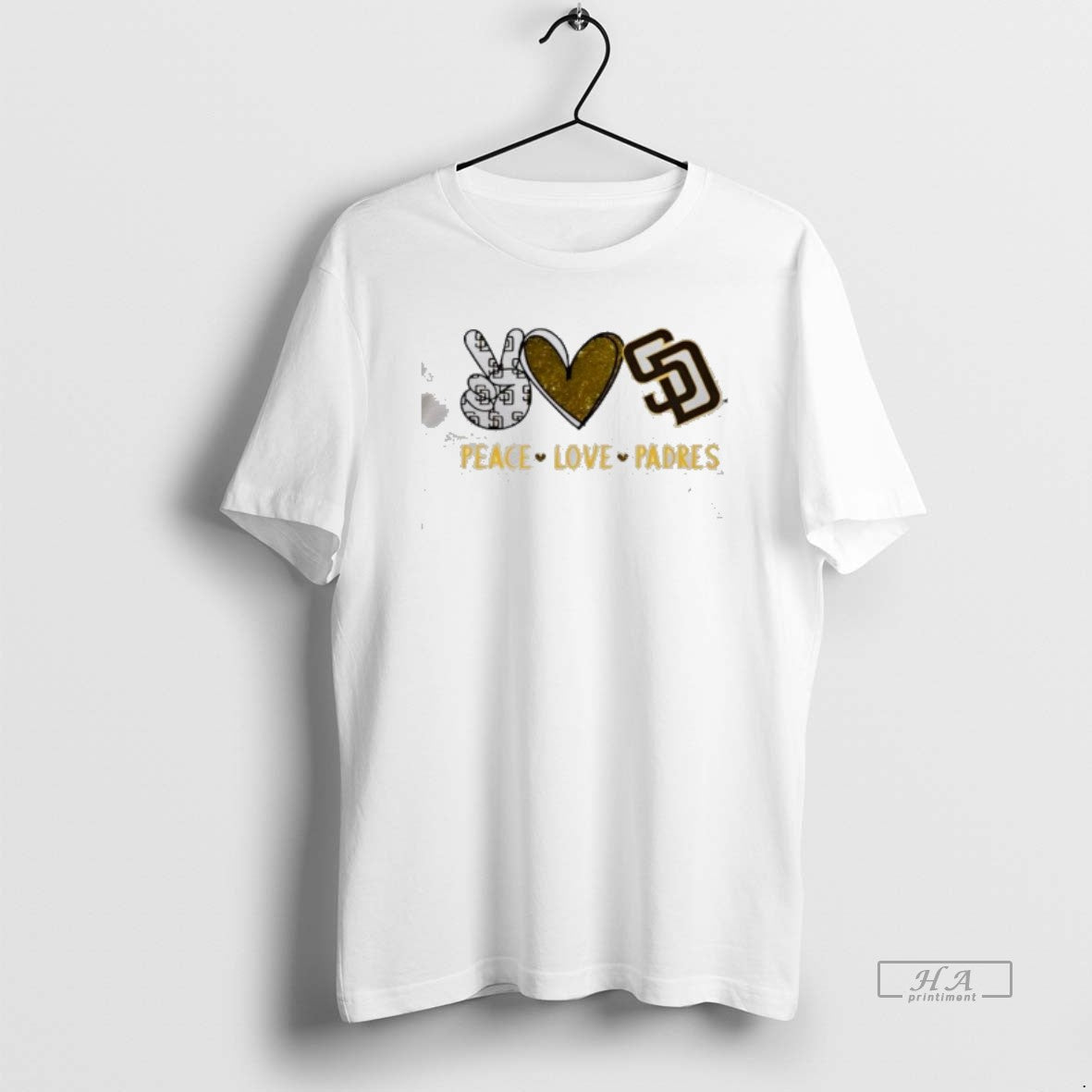 Official Peace Love Padres San Diego Baseball Hand Heart Graphics