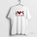 Official Peace Love Rangers Texas Baseball Hand Heart Graphics