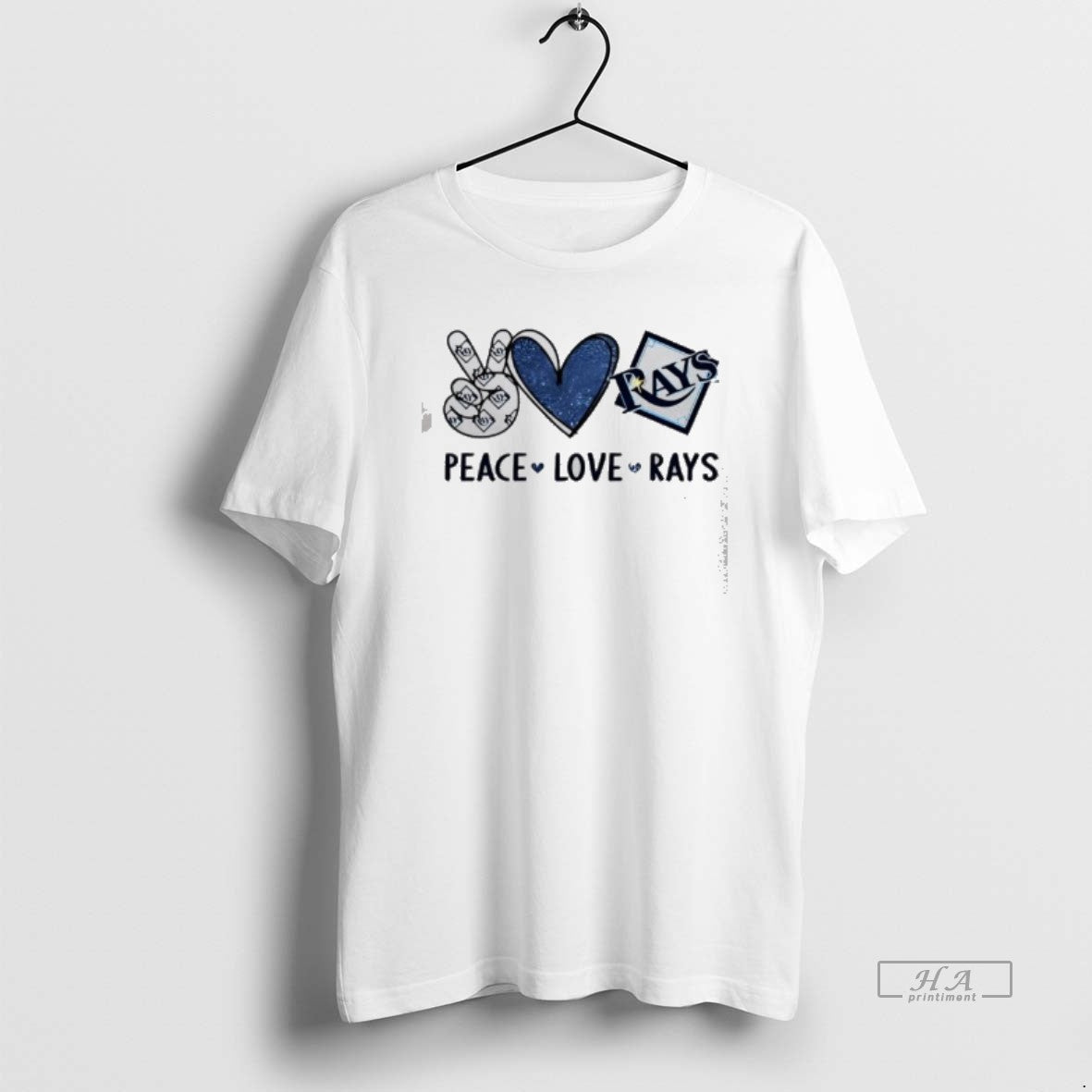 Official Peace Love Rays Tampa Bay Baseball Fan Graphic