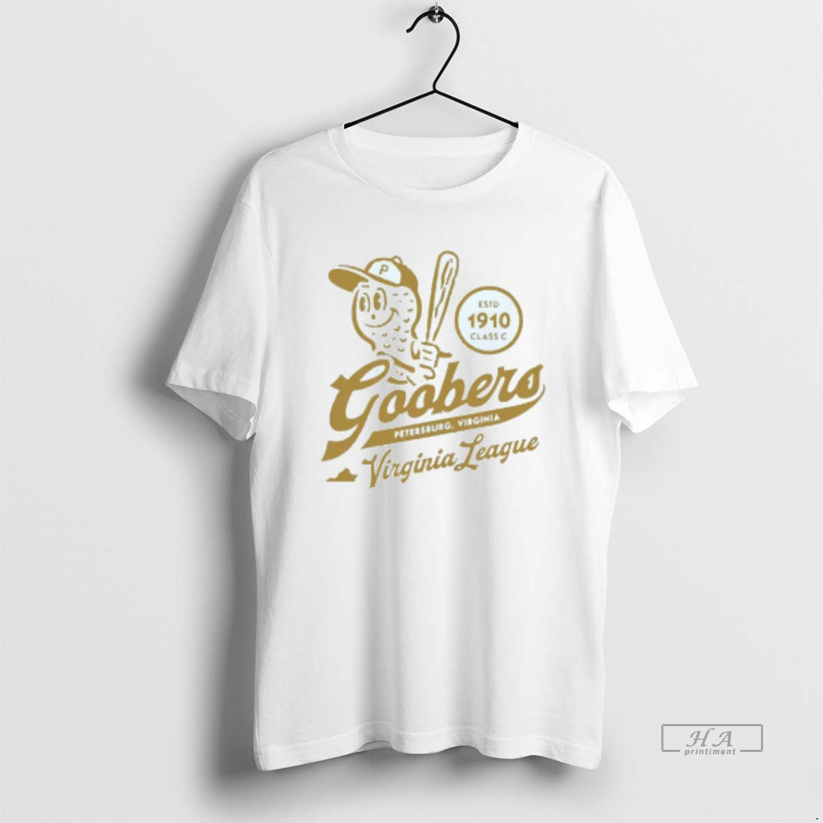 Official Petersburg Goobers Virginia League Estd 1910 White Tee