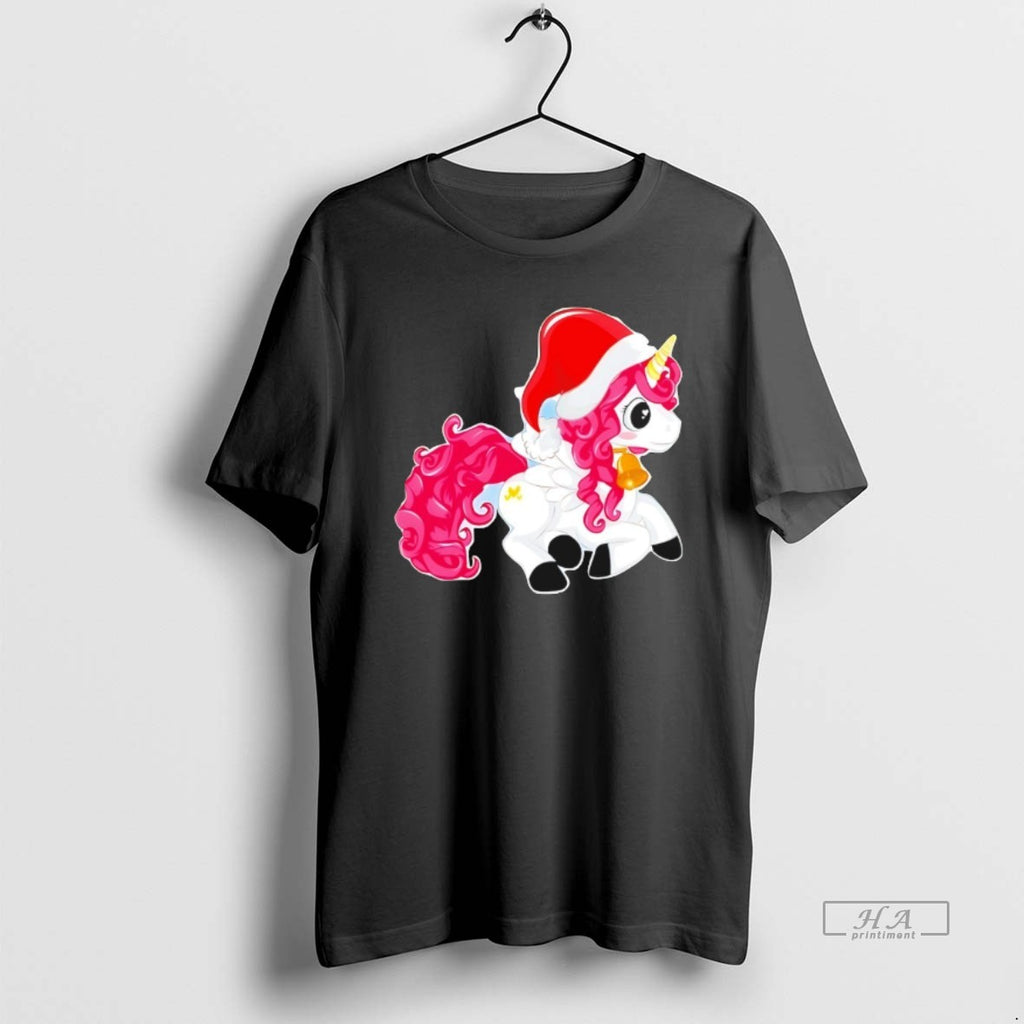 Official Pink Hair Santa Unicorn Holiday Bell Christmas
