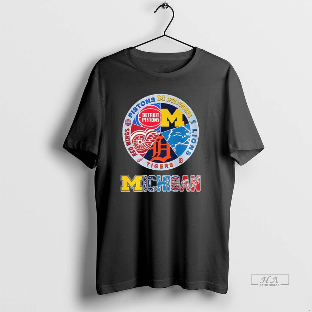 Official Pistons Wolverines Lions Tigers Red Wings Michigan Sports Logo