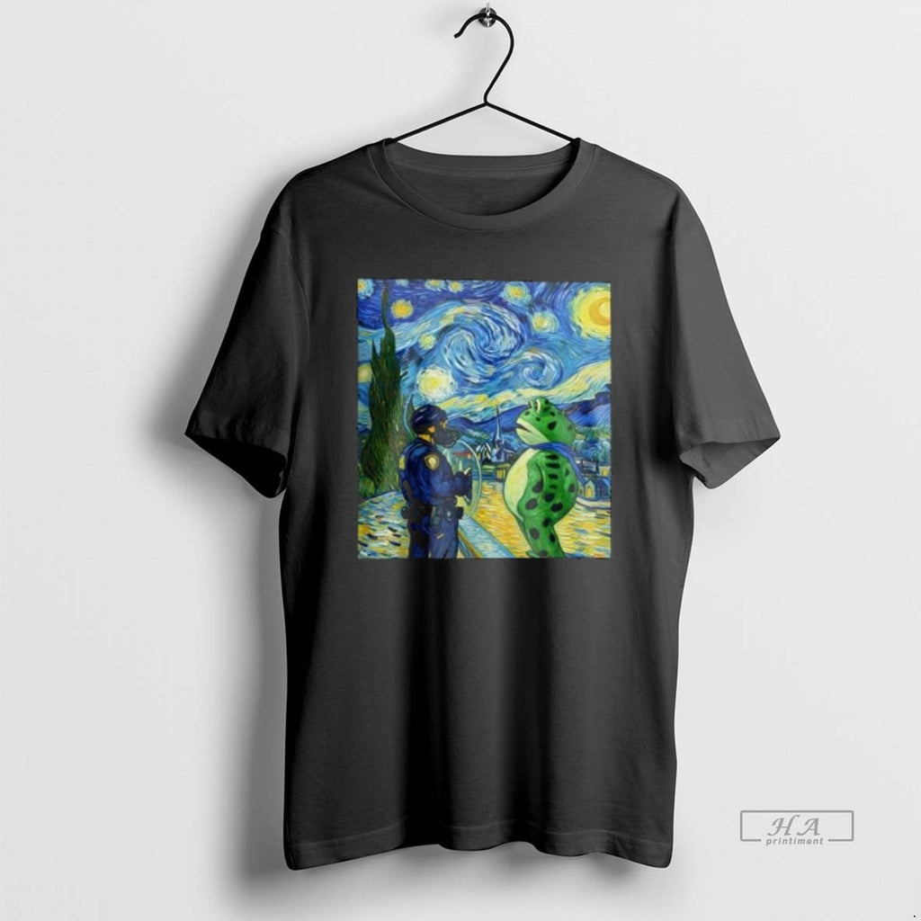 Official Portland Frog Starry Night Van Gogh Long Sleve
