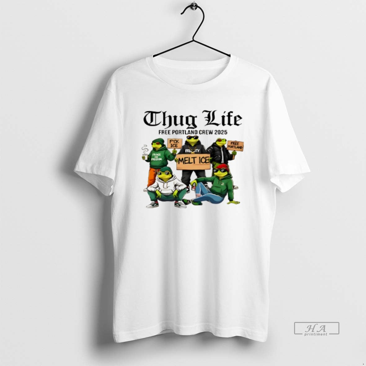 Official Portland Frog Thug Life Free Portland Crew 2025