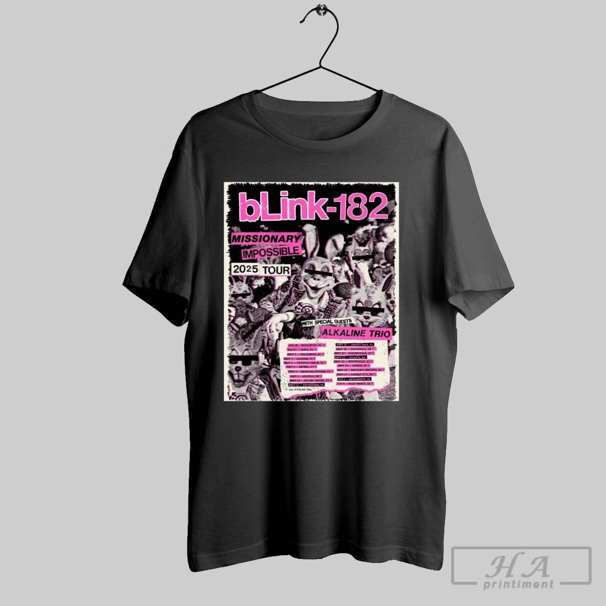 Official Poster Blink 182 Missionary Impossible Tour 2025 With Special Guests Alkaline Trio Aug 28