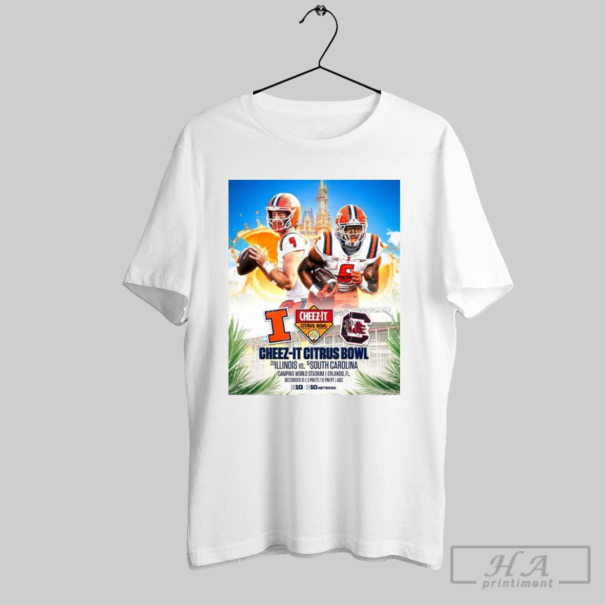 Official Poster Citrus Bowl Football Illinois Fighting Illini Vs South Carolina Gamecocks Camping World Stadium
