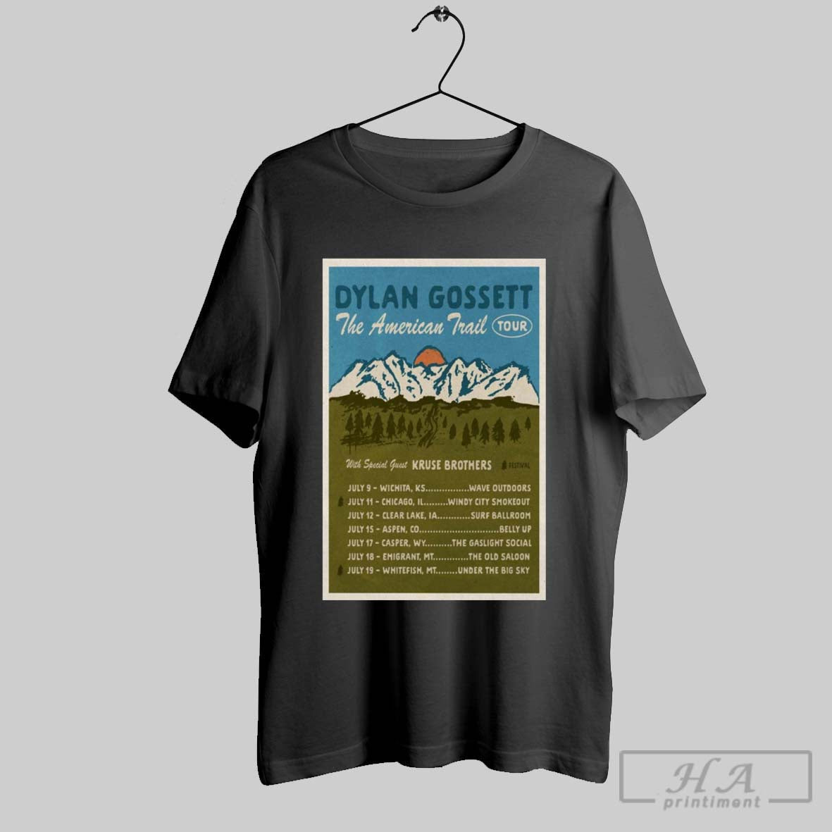 Official Poster Dylan Gossett The American Trail Tour 2025 With Special Guest Kruse Brothers Festival