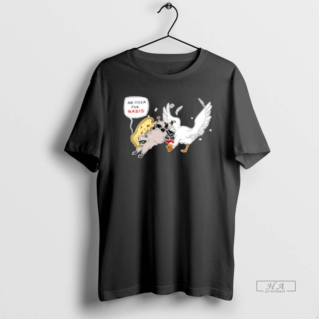 Official Raccoon And Goose No Pizza For Nazis Funny