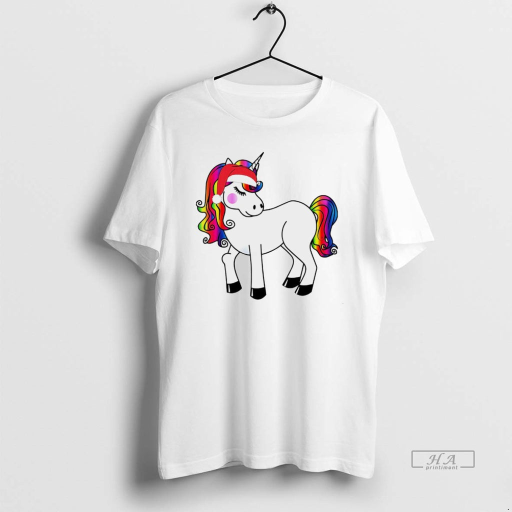 Official Rainbow Mane Christmas Unicorn Santa Hat Christmas White