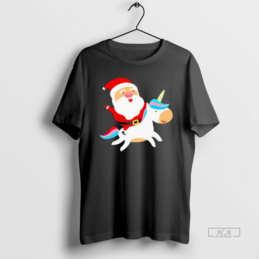Official Santa Claus On Unicorn Rainbow Sleigh Ride Christmas