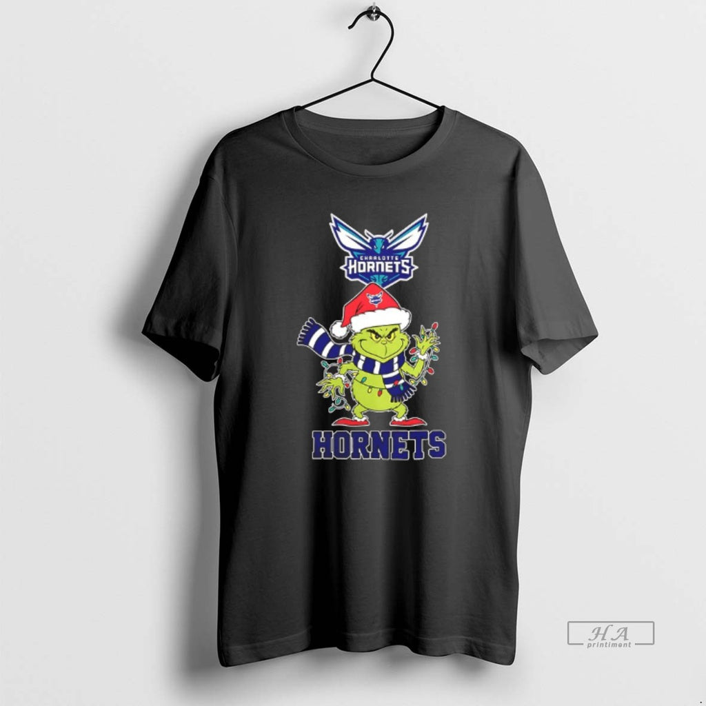 Official Santa Grinch Lights Charlotte Hornets Nba Christmas 2025