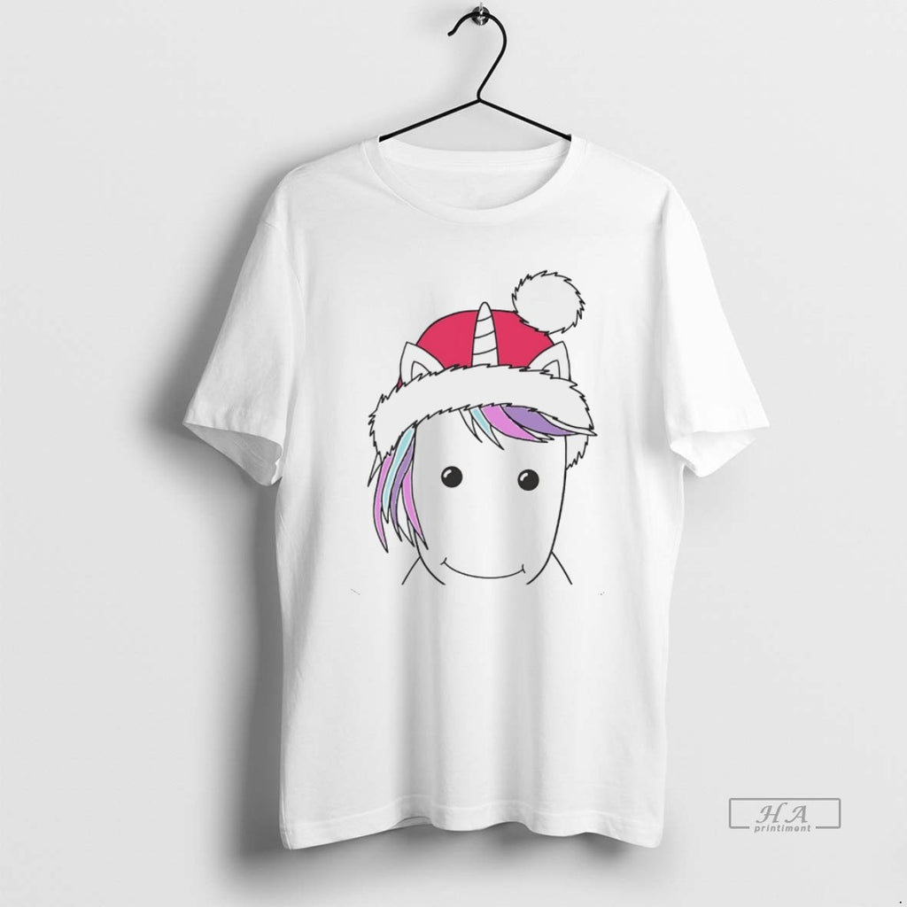 Official Santa Hat Unicorn Minimalist Cute Christmas White