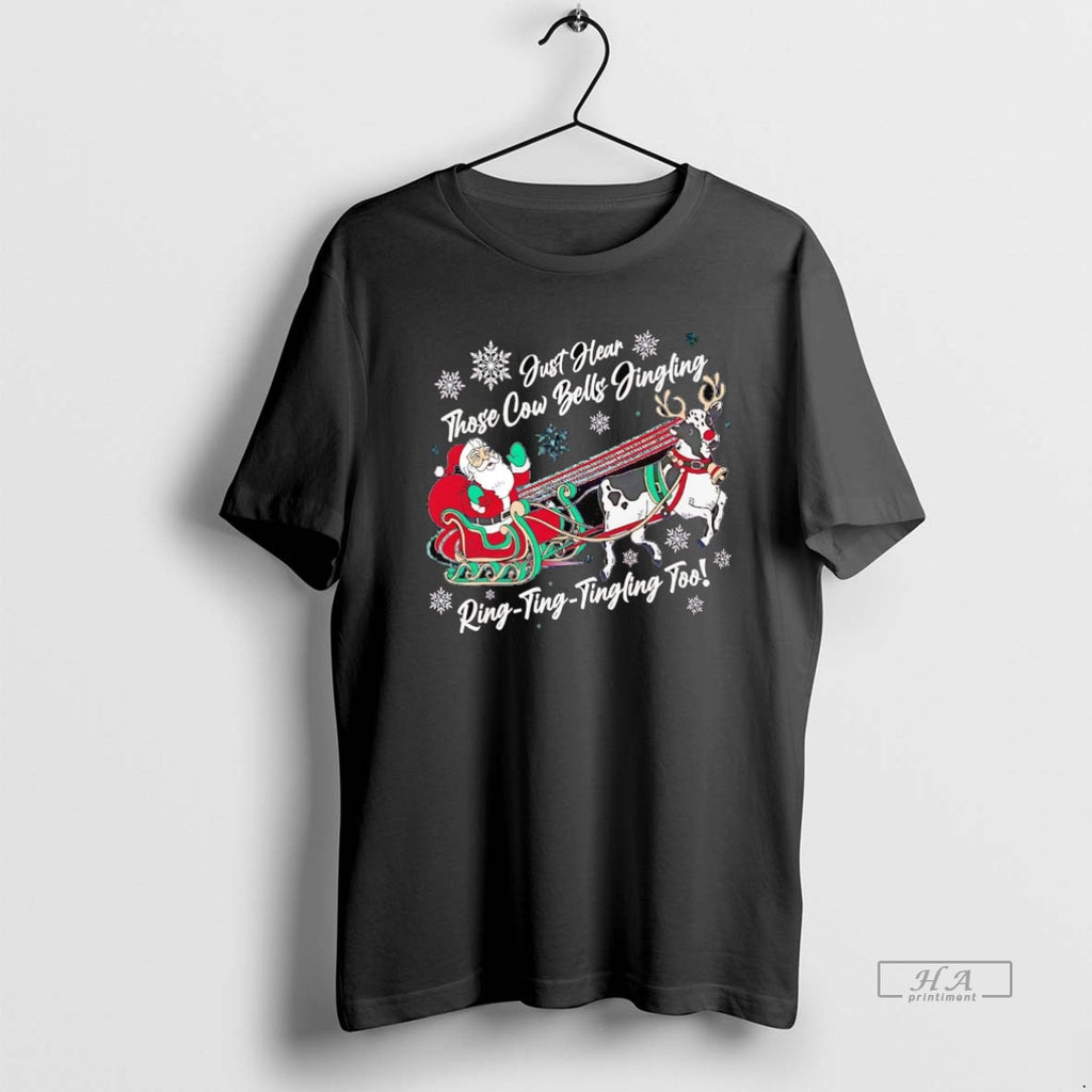Official Santa Sleigh Cow Just Hear Those Cow Bells Jingling Christmas