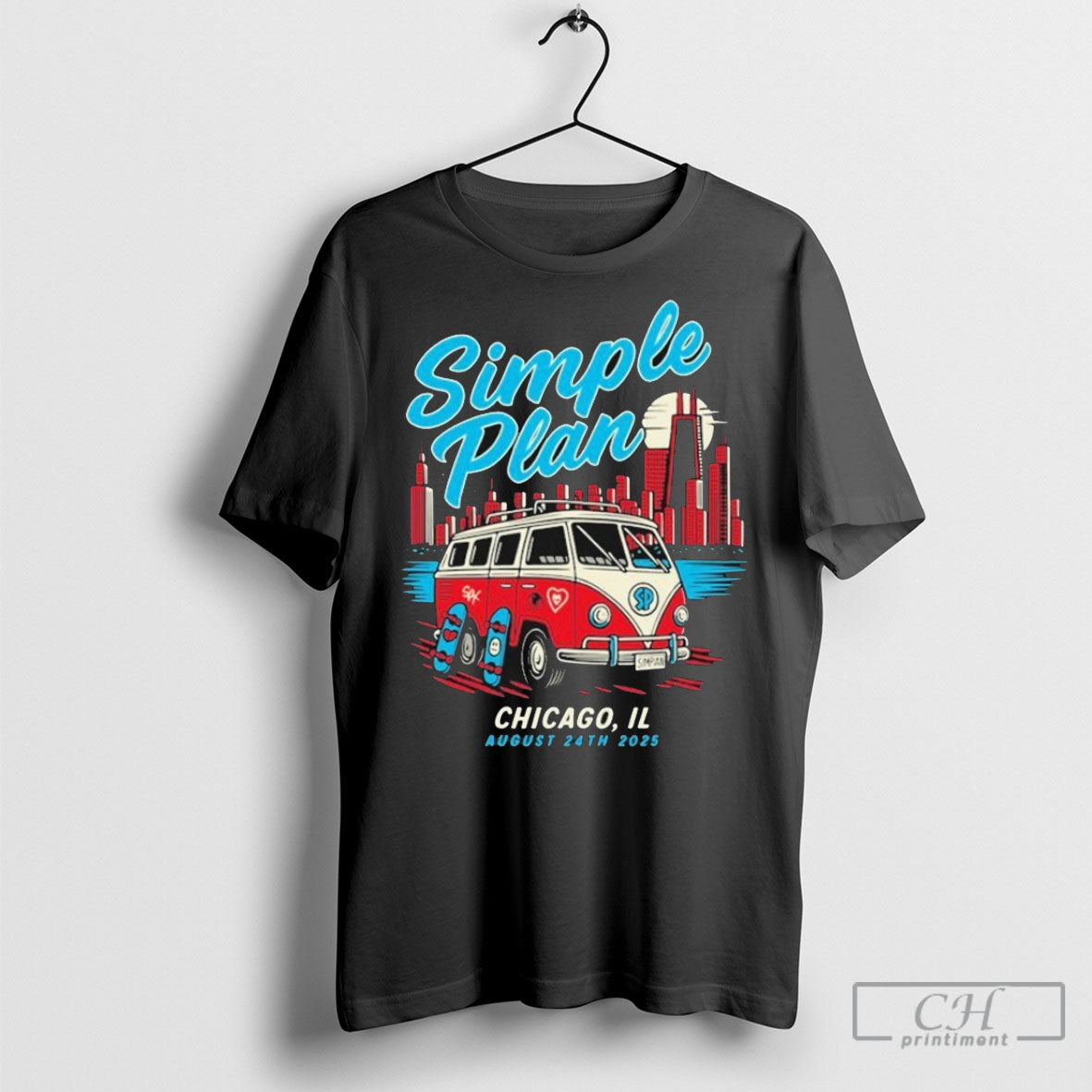 Official Simple Plan 08 24 2025 Tour Chicago Il T Shirts