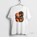 Official Small Brown Monkey Hugging Orange Stuffed Toy Animal