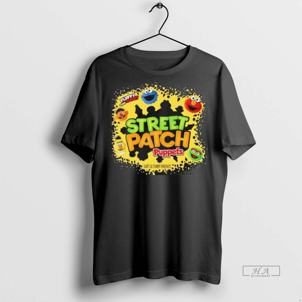 Official Street Patch Puppets Soft And Furry Friends Black Shirt