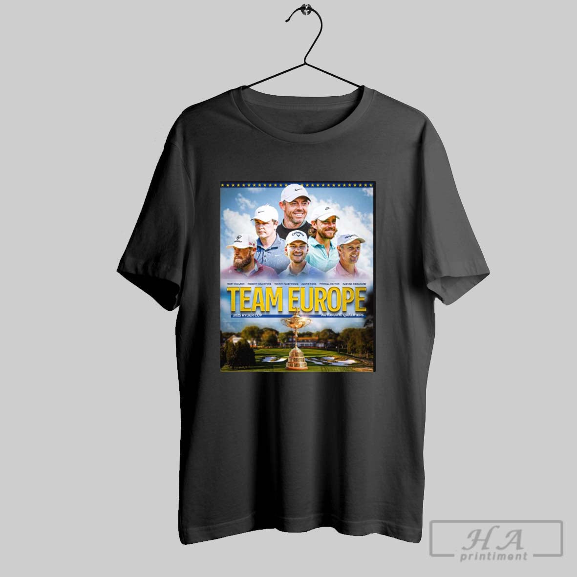 Official Team Europe 2025 Ryder Cup Rory Mcilroy Robert Macintyre Tommy Fleetwood Justin Rose Tyrrell