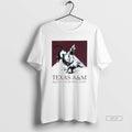 Official Texas Am Aggies Rough Tough Real Stuff Bull Rider Mens White Tee