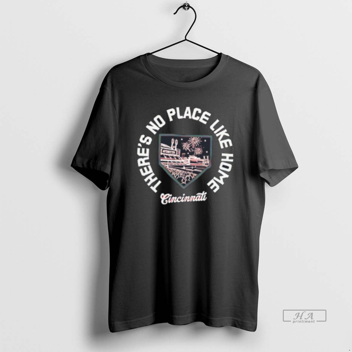 Official Theres No Place Like Home Cincinnati Baseball Tee
