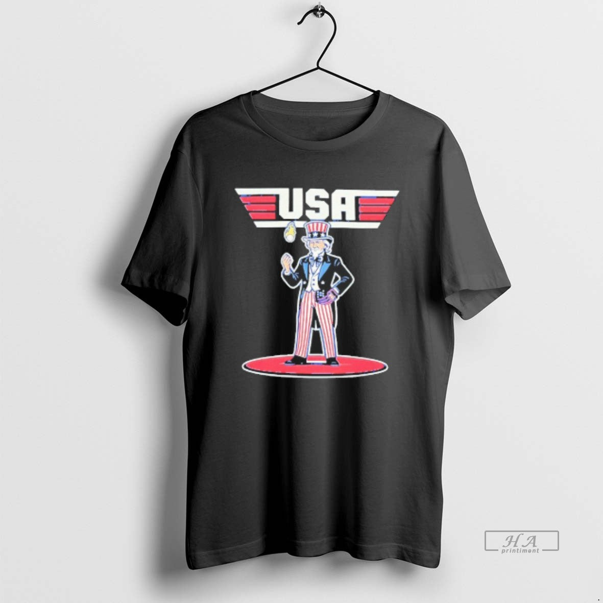 Official Uncle Sam Team Usa 2026 World Baseball Caricature Blackshirt