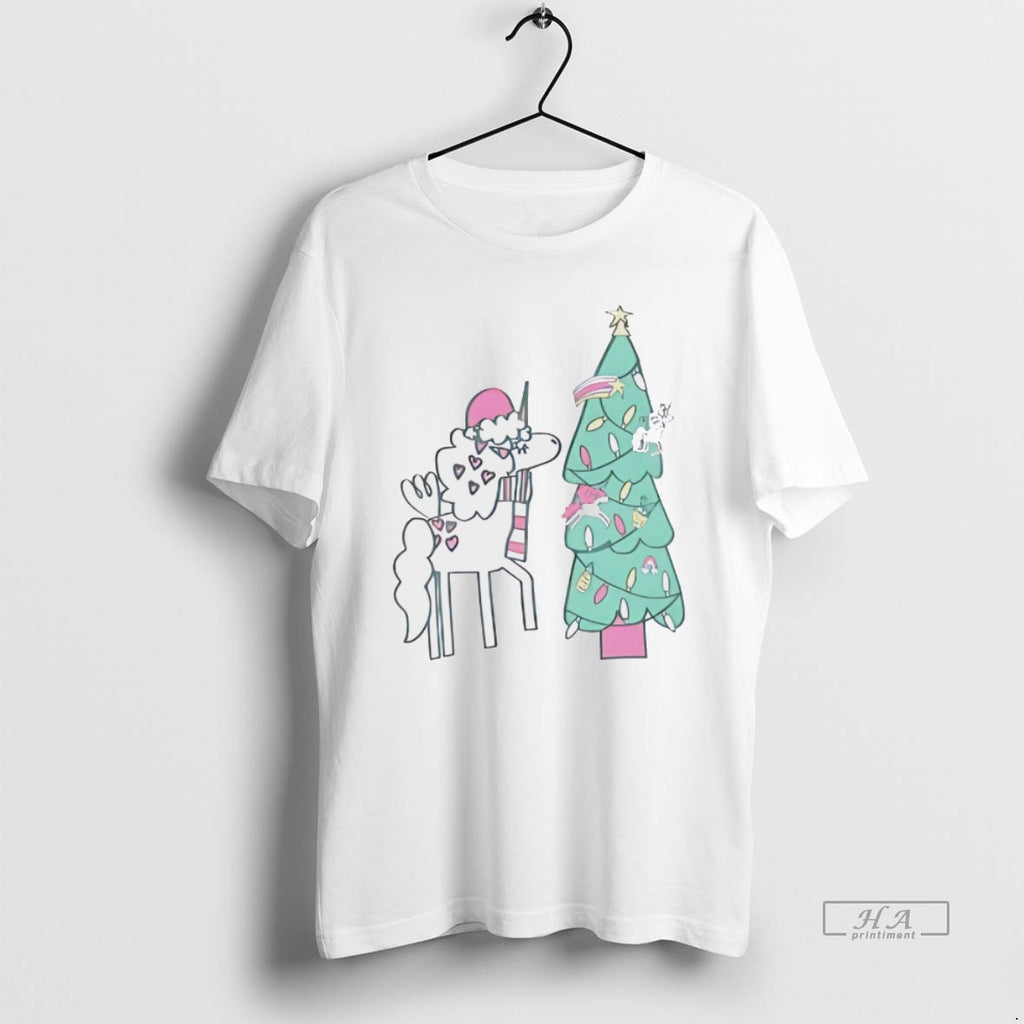 Official Unicorn Decorating Christmas Tree Holiday Magic White