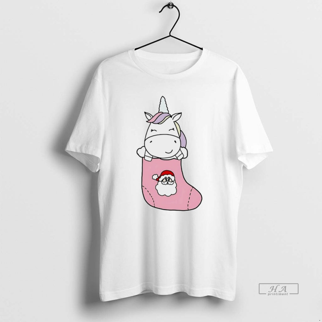 Official Unicorn In Santa Christmas Stocking Cute Holiday White