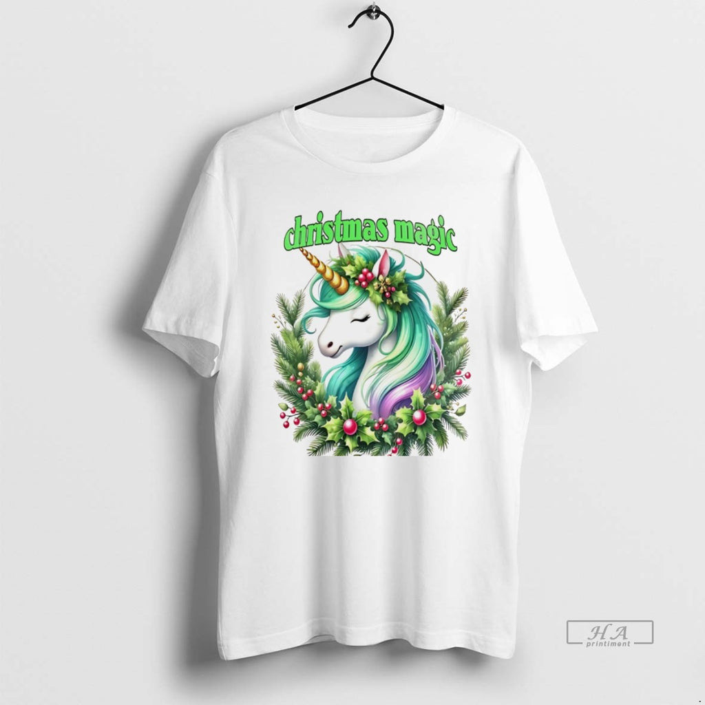 Official Unicorn Wreath Holiday Christmas Magic White