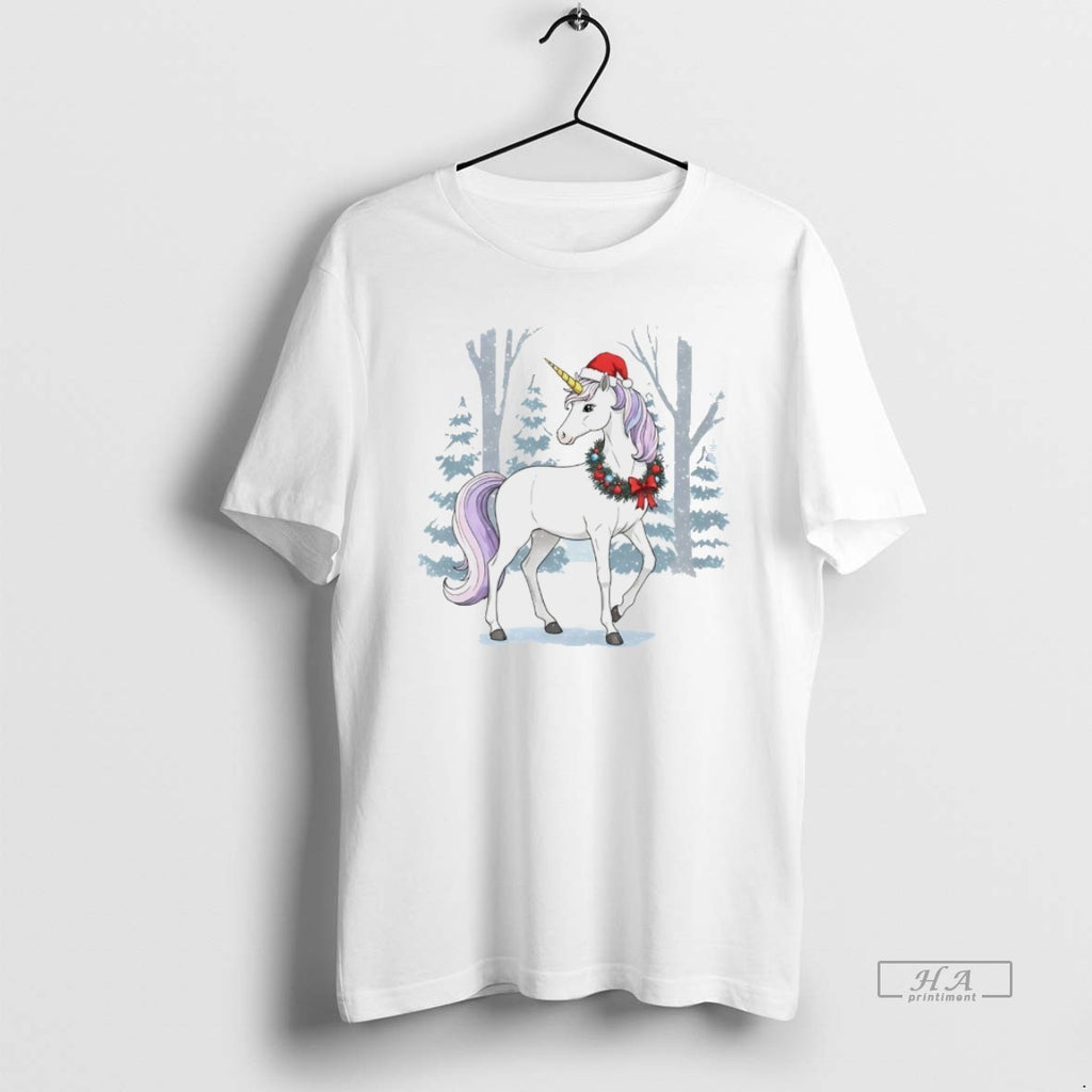 Official Unicorn Wreath Winter Forest Christmas White