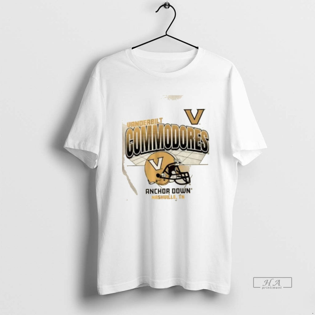 Official Vanderbilt Commodores Anchor Down Nashville Football Helmet Grid