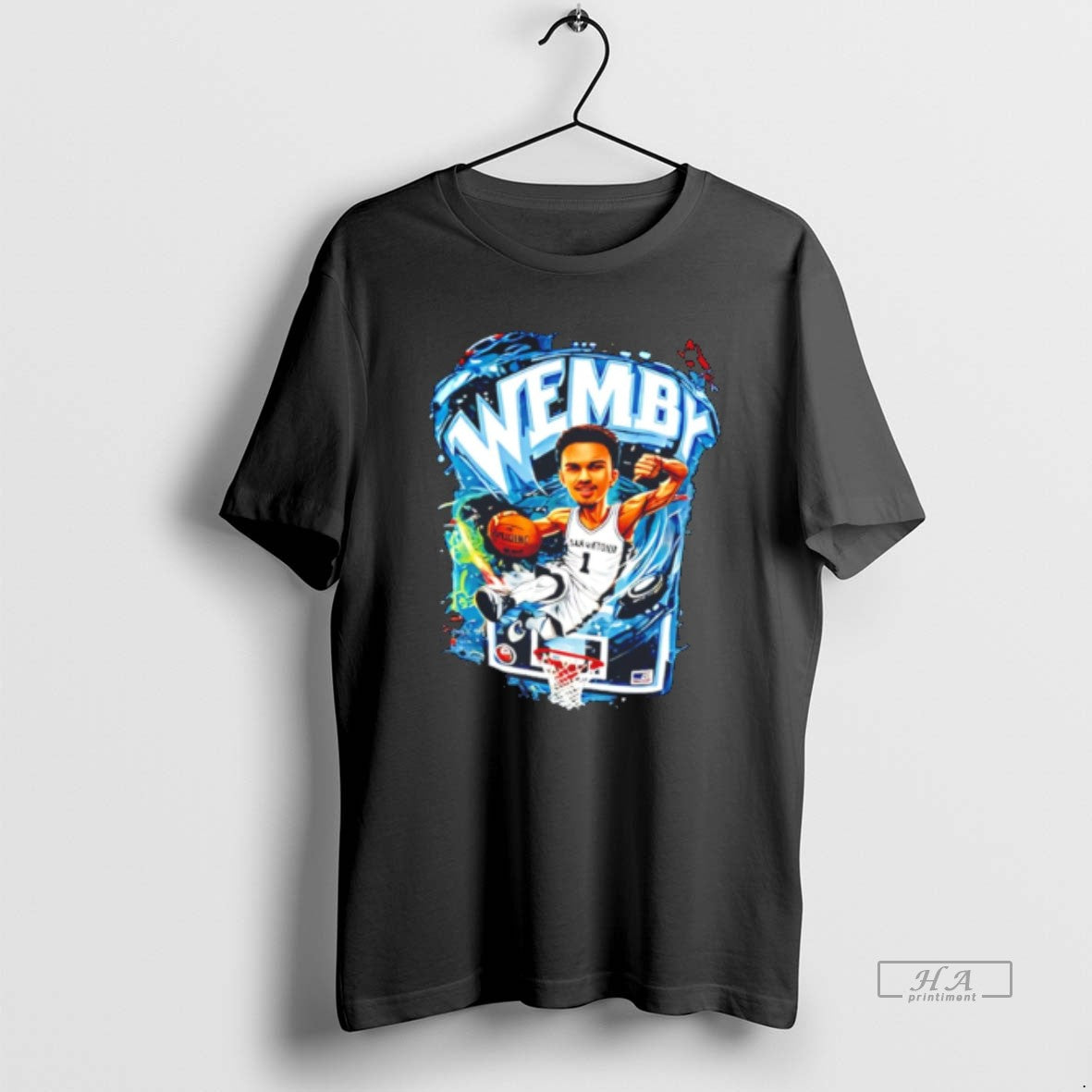 Official Victor Wembanyama Wemby San Antonio Spurs Caricature Tee