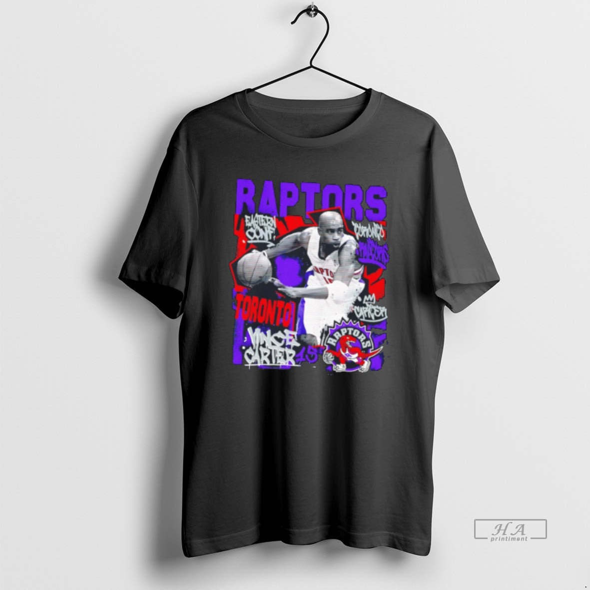 Official Vince Carter Toronto Raptors Chalked Up Player Paint Tee