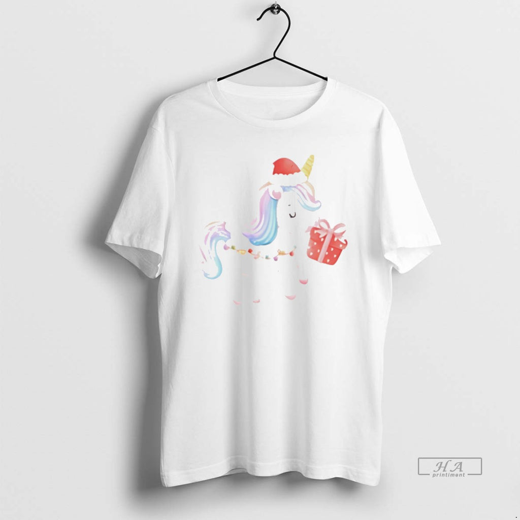 Official Winged Unicorn Holding Gift Christmas Angel White