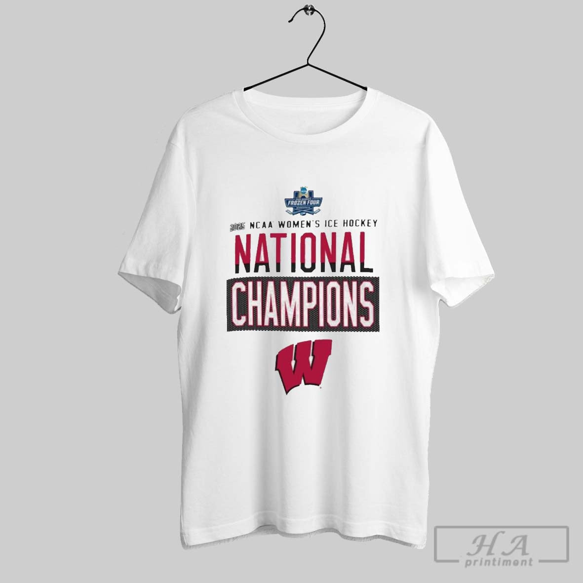 Official Wisconsin Badgers 2025 Ncaa Frozen Four Womens Ice Hockey National Champions Logo