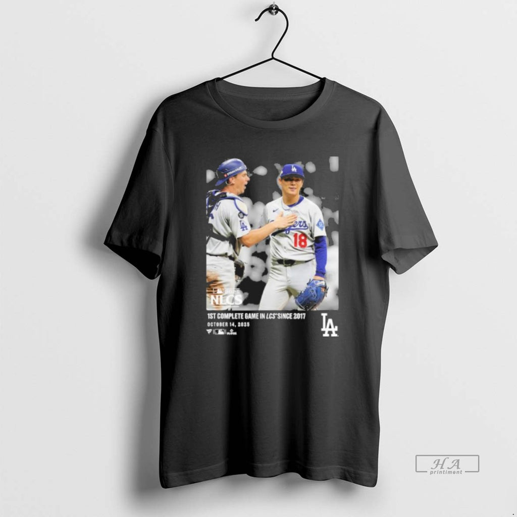 Official Yoshinobu Yamamoto Los Angeles Dodgers 1st Complete Game Nlcs