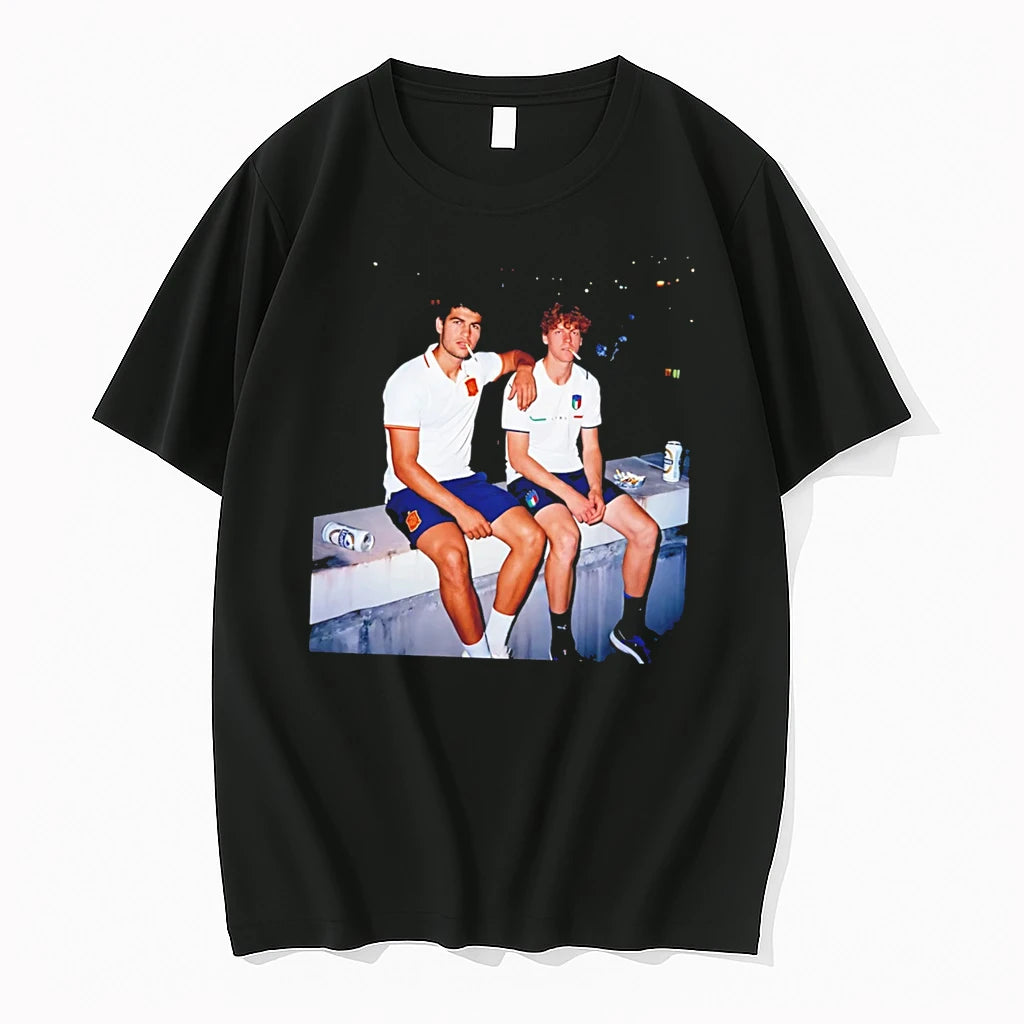 Officials 2026 Mens Singles Spain Carlos Alcaraz Italy Jannik Sinner Smoking Tee