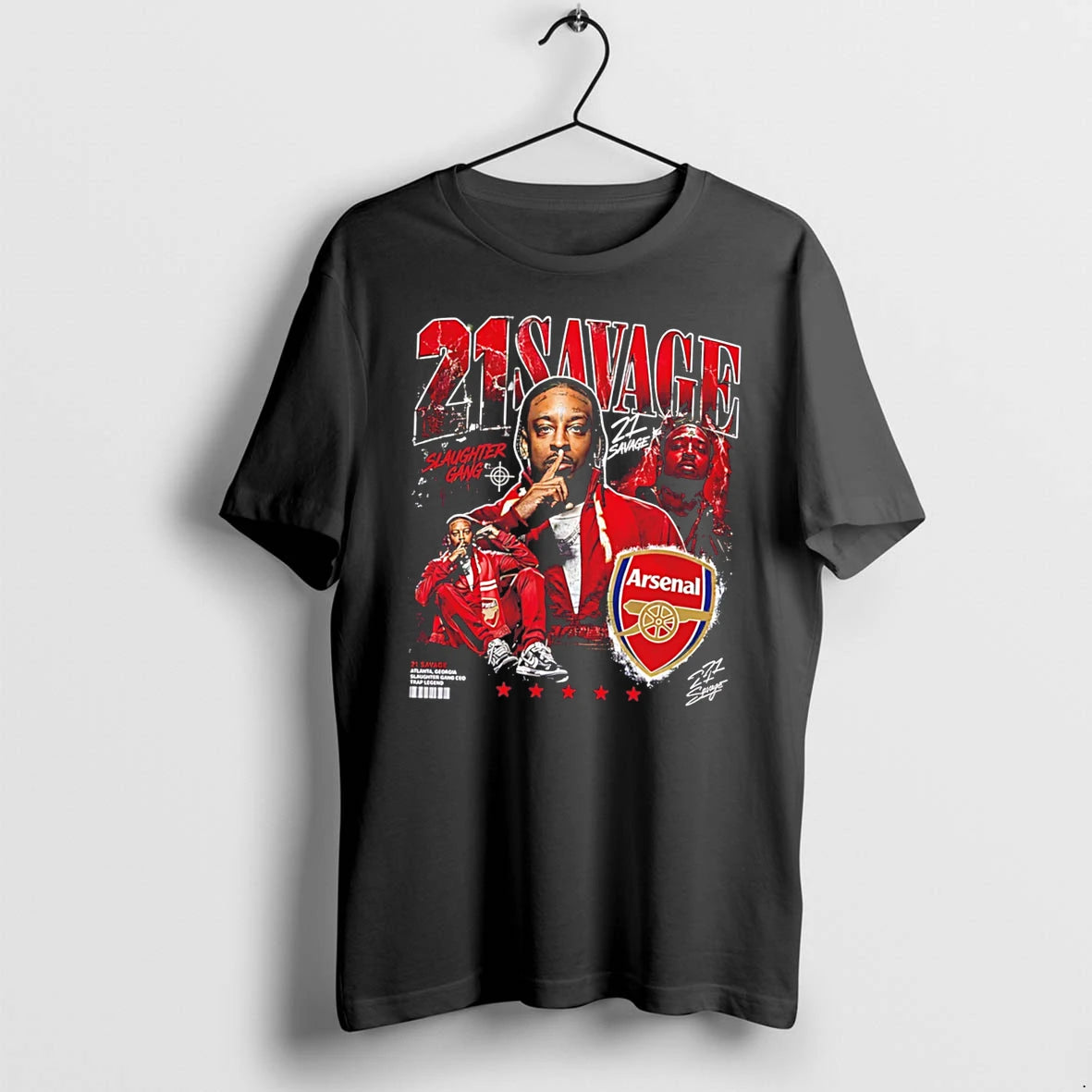 Officials 21 Savage %e2%94%9cu Arsenal Slaughter Gang Signature Tee Premium T Shirt