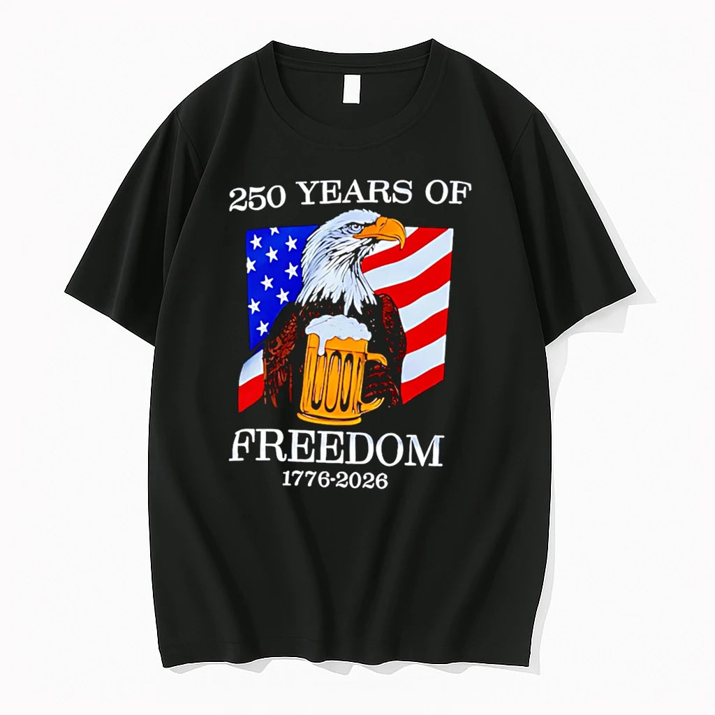 Officials 250 Years Of Freedom 1776 2026 Eagle With Beer Premium T Shirt