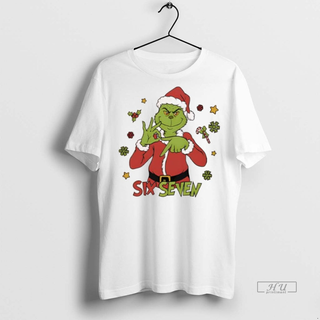 Officials 6 7 Six Seven Meme Grinch Christmas Graphic Tee Shirt Sweater