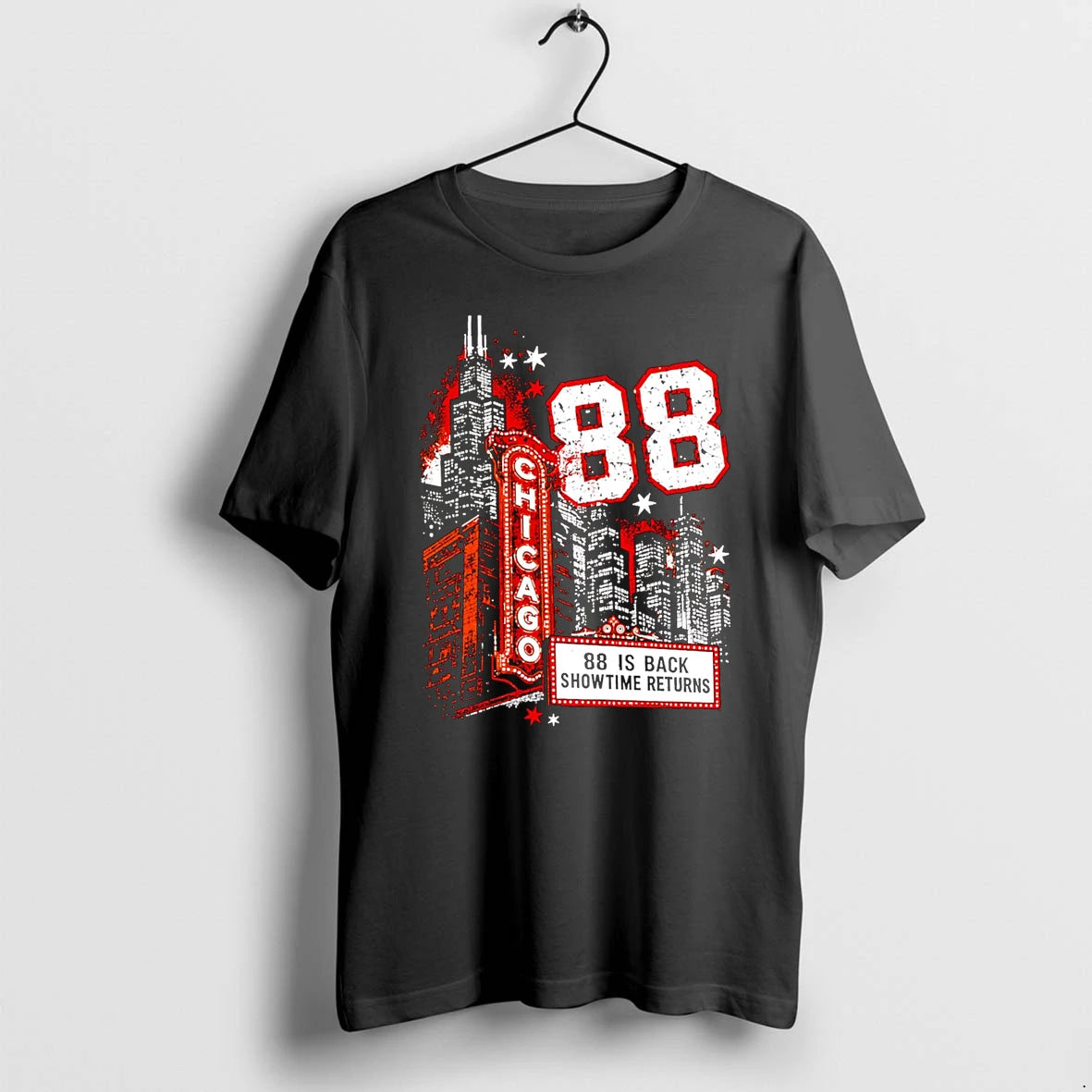 Officials 88 Is Back Showtime Returns 88 Chicago City Skyline Premium T Shirt