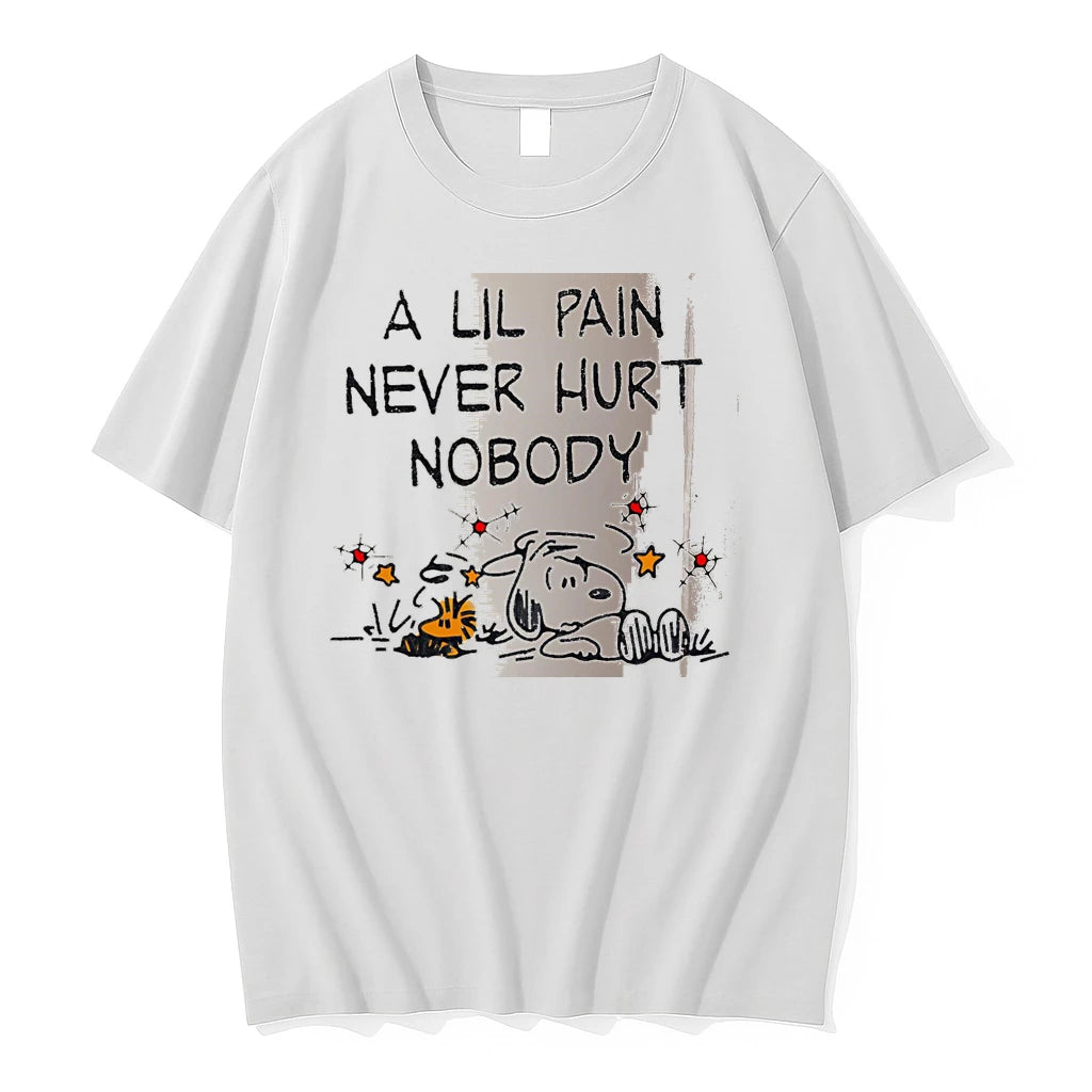 Officials A Lil Pain Never Hurt Nobody Snoopy And Woodstock White Premium T Shirt