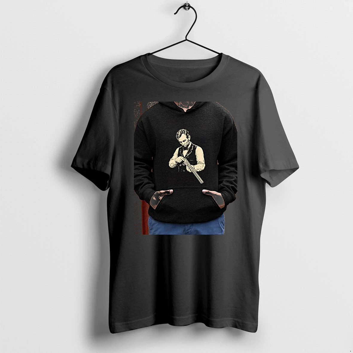 Officials Abraham Lincoln Loading Shotgun American Civil War History Hunter Premium T Shirt