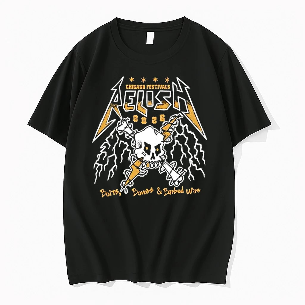 Officials Aelish Chicago Festivals 2026 Bolts Bones Barbed Wire Premium T Shirt