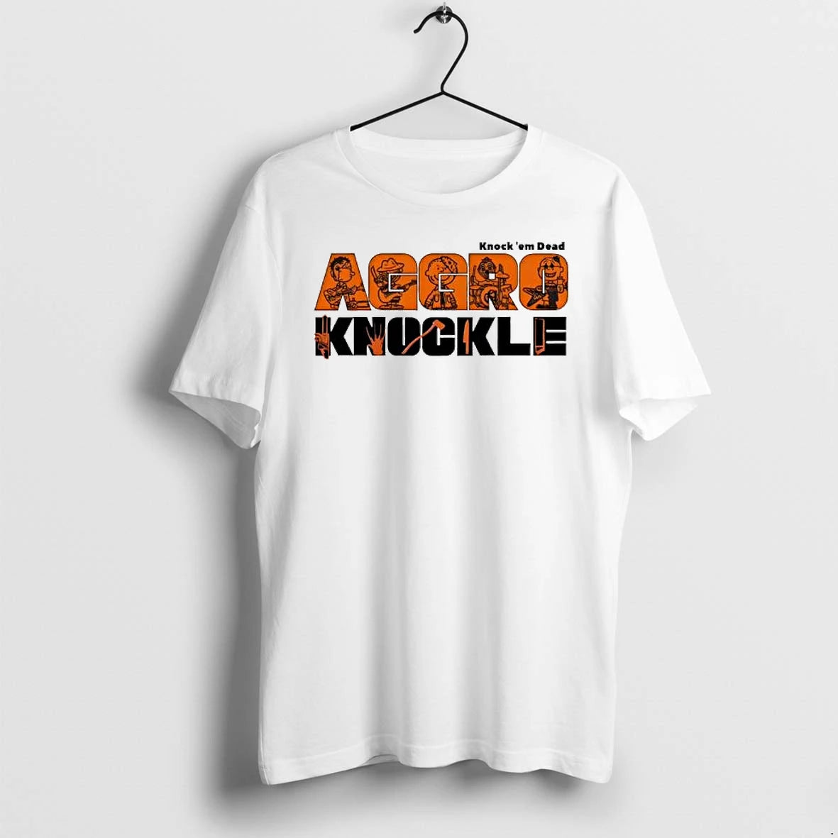 Officials Aggro Knockle Knock Em Dead Horror Movie Character Mashup Premium T Shirt